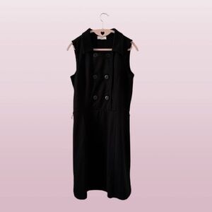 LOFT Black Double Breasted Buttoned Dress w/ Collar - estimated size 6